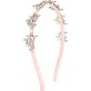 Capelli New York Kids' Vine & Crystal Headband In Pink Combo