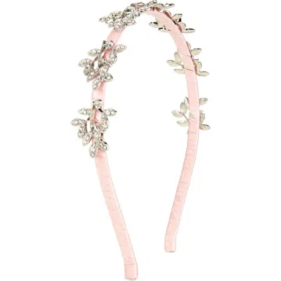Capelli New York Kids' Vine & Crystal Headband In Pink Combo