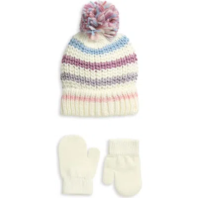 Capelli New York Babies'  Pompom Beanie & Mittens Set In Multi