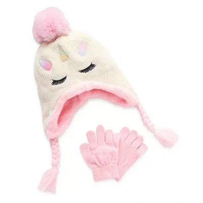 Capelli Of N.y. Little & Big Kid Girls 2-pc. Animal Cold Weather Set In Pink