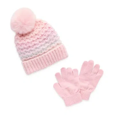 Capelli Of N.y. Little & Big Kid Girls 2-pc. Hearts Cold Weather Set In Pink