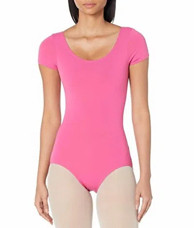 Capezio Adult Short Sleeve Leotard In Candy Pink In Multi
