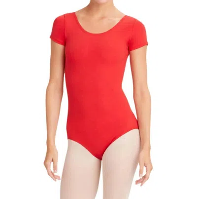 Capezio Adult Short Sleeve Leotard In Red