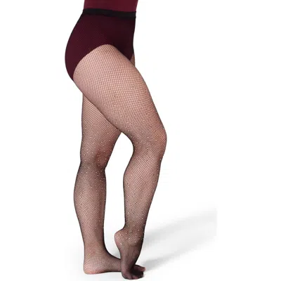 Capezio All-over Rhinestone Fishnet Tight In Black