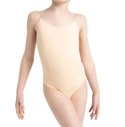 Capezio Kids' Big Girls' Over And Under Camisole Leotard In Nude In Neutral
