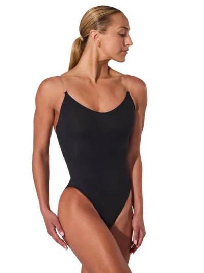 Capezio Camisole Leotard W/ Clear Transition Straps In Black