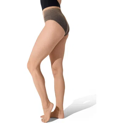 Capezio Classic Fishnet Seamless Tight In Brown