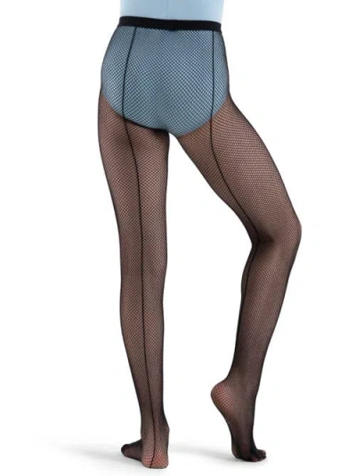 Capezio Kids'  Classic Fishnet Tight W/ Seams In Black