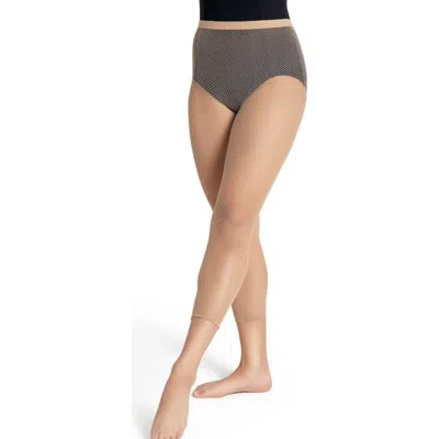 Capezio Crop Classic Fishnet Tight In Brown