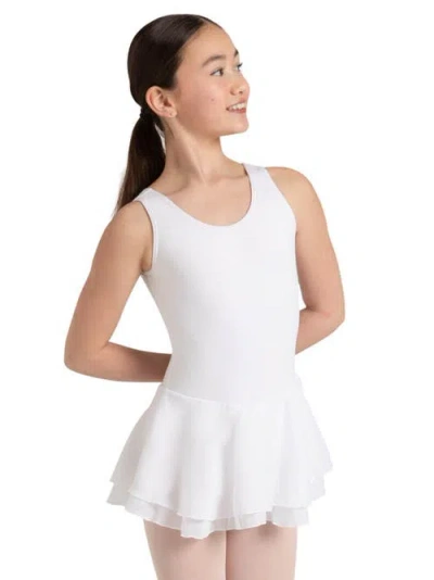 Capezio Kids'  Double Layer Skirt Tank Dress In White