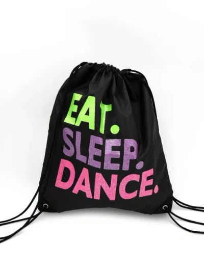 Capezio Eat. Sleep. Dance. Drawstring Bag In Black
