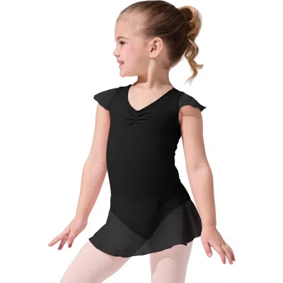 Capezio Kids'  Flutter Sleeve Dress In Black