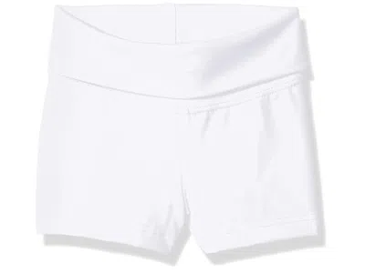 Capezio Girls' Team Basic Foldover Boy Shorts Women's Shorts White: Large, Spandex/nylon