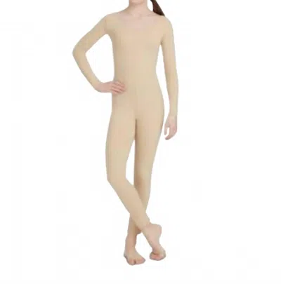 Capezio Kids' Long Sleeve Solotard In Nude In Brown