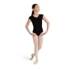 Capezio Little & Big Short Sleeve Girls Leotard In Black