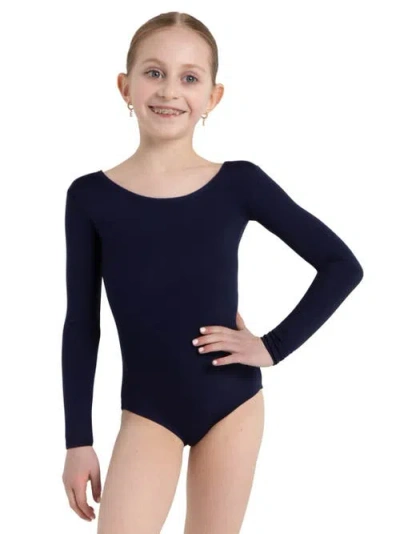 Capezio Kids'  Long Sleeve Leotard In Blue