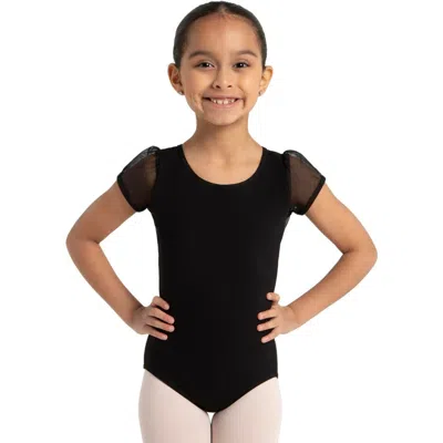 Capezio Kids'  Puff Sleeve Keyhole Back Leotard In Black
