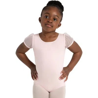 Capezio Kids'  Puff Sleeve Keyhole Back Leotard In Pink