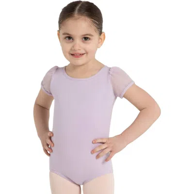 Capezio Kids'  Puff Sleeve Keyhole Back Leotard In Purple