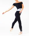 Capezio Ribbed Knit Cropped Sweater In Black In Black