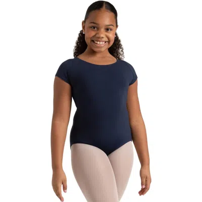 Capezio Kids'  Short Sleeve Leotard In Blue