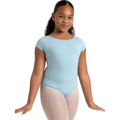 Capezio Kids'  Short Sleeve Leotard In Blue
