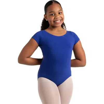Capezio Kids'  Short Sleeve Leotard In Blue