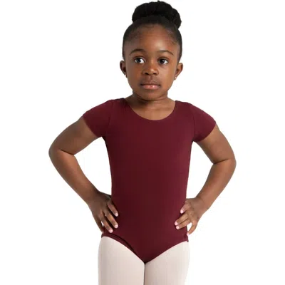 Capezio Kids'  Short Sleeve Leotard In Burgundy