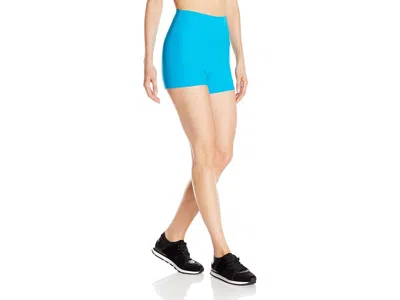 Capezio Team Basic High-waisted Shorts Women's Shorts Turquoise: Lg 3.5, Spandex/nylon