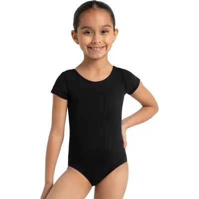 Capezio Kids'  Team Basics Short Sleeve Leotard In Black