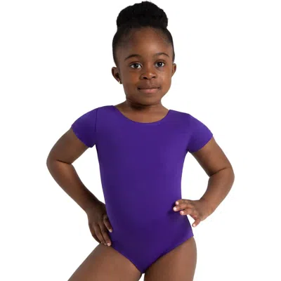 Capezio Kids'  Team Basics Short Sleeve Leotard In Purple