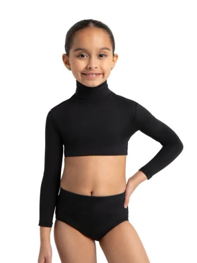 Capezio Kids'  Turtleneck Long Sleeve Top In Black