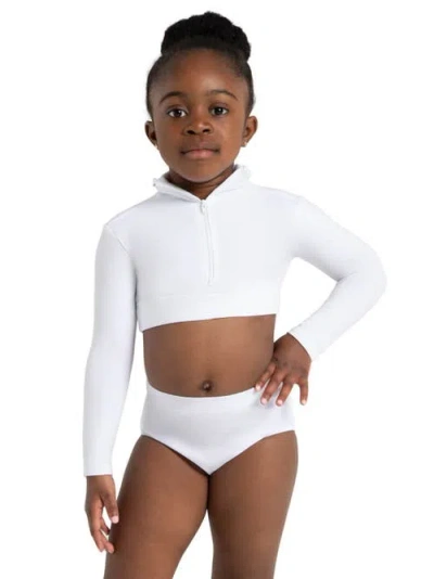 Capezio Kids'  Turtleneck Long Sleeve Top In White