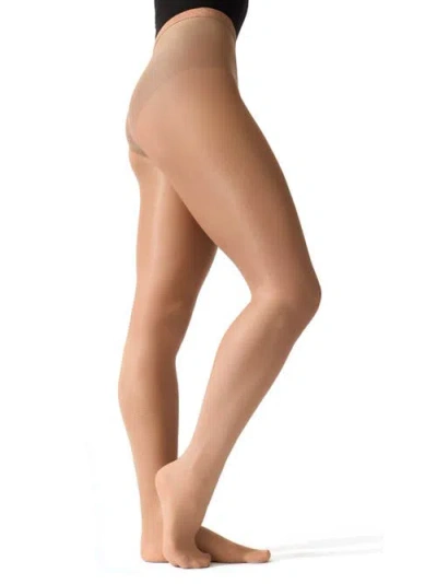 Capezio Ultra Shimmery Footed Tight In Brown