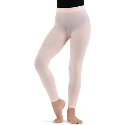 Capezio Kids'  Ultra Soft Footless Tight W Self Knit Waist Band In Pink