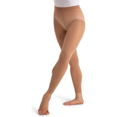 Capezio Ultra Soft Footless Tight W Self Knit Waistband In Light Beige