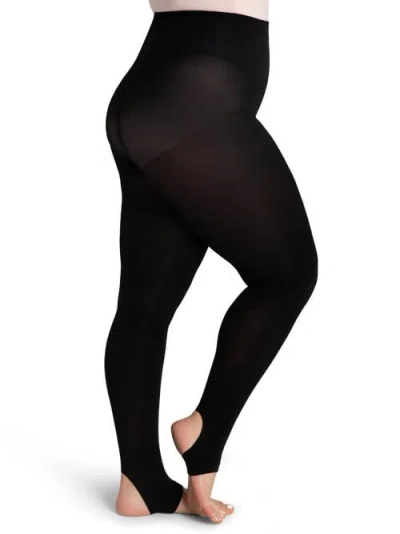 Capezio Ultra Soft Self Knit Waistband Stirrup Tight In Black