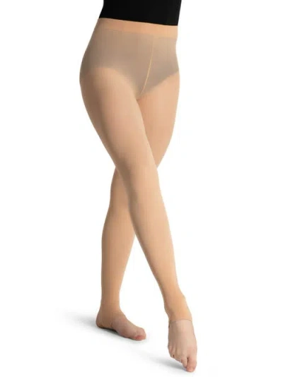 Capezio Ultra Soft Self Knit Waistband Stirrup Tight In Brown