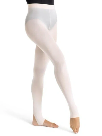 Capezio Ultra Soft Self Knit Waistband Stirrup Tight In White