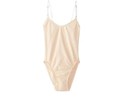 Capezio Women's Camisole Leotard With Clear Transition Straps, Nude, Large Women's Jumpsuit & Rompers One Pi