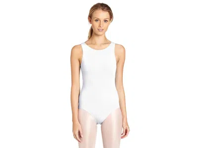 Capezio Women's High-neck Tank Top Leotard Jumpsuit & Rompers One Piece White: Small, Spandex/cotton