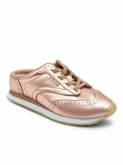 Capezio Women's Roxy Slide Tennis Shoe In Gold In Beige