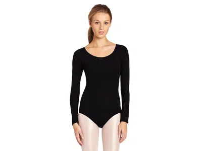 Capezio Womens Long Sleeve Leotard Jumpsuit & Rompers One Piece Black: Medium, Spandex/cotton