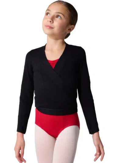 Capezio Kids'  Wrap Sweater In Black