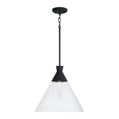 Capital Lighting 1 - Light Cone Pendant In Black