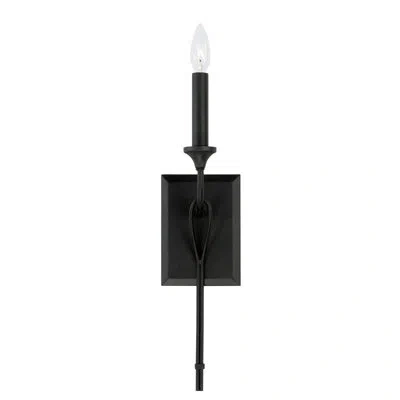 Capital Lighting 1 - Light Dimmable Black Candle Wall Light In Matte Black