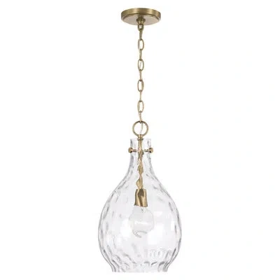 Capital Lighting 1 - Light Teardrop Pendant In Brass