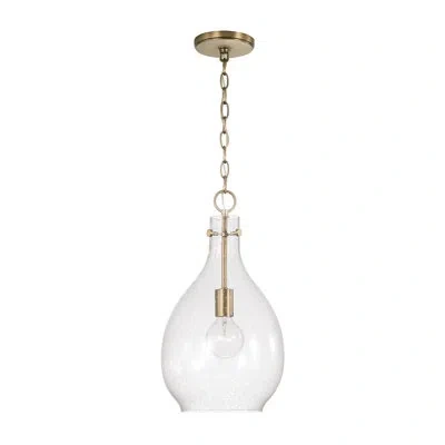 Capital Lighting 1 - Light Teardrop Pendant In Brass