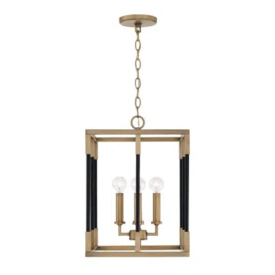 Capital Lighting 13" W X 18" H 4-light Small Foyer In Polished Nickel And Black