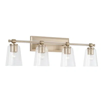 Capital Lighting 14" W X 10" H 4-light Vanity In Brushed Champagne With Acrylic Rod Accents